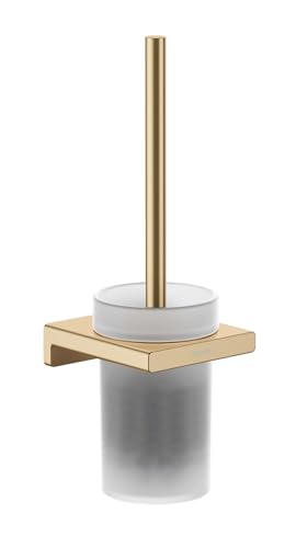 hansgrohe AddStoris - Toilettenbürste mit Halter, Toilettenbüstenhalter für Wandmontage, WC-Bürste mit Halter, verdeckte Befestigung, Badezimmer Zubehör, Brushed Bronze, 41752140 von hansgrohe