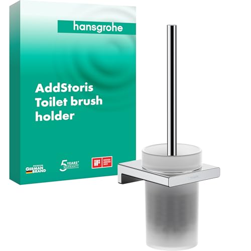 hansgrohe AddStoris - Toilettenbürste mit Halter, Toilettenbüstenhalter für Wandmontage, WC-Bürste mit Halter, verdeckte Befestigung, Badezimmer Zubehör, Chrom, 41752000 von hansgrohe