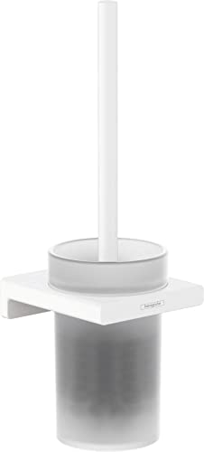 hansgrohe AddStoris - Toilettenbürste mit Halter, Toilettenbüstenhalter für Wandmontage, WC-Bürste mit Halter, verdeckte Befestigung, Badezimmer Zubehör, Mattweiß, 41752700 von hansgrohe