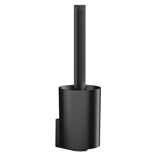 hansgrohe WallStoris - WC-Bürste und Behälter, Toilettenbürstenhalter, Badezimmer Zubehör ohne bohren, Bad Accessoires, Mattschwarz, 27927670 von hansgrohe
