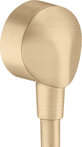 hansgrohe Wandanschluss FixFit E, Schlauchanschluss, ohne Rückflussverhinderer, Anschlusswinkel aus Metall, Brushed Bronze von hansgrohe