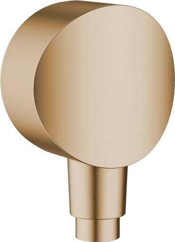 hansgrohe Wandanschluss FixFit S, Schlauchanschluss mit Rückflussverhinderer, Brushed Bronze von hansgrohe