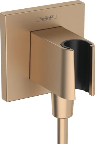 hansgrohe Wandanschluss mit Duschkopfhalterung FixFit E, Brushed Bronze von hansgrohe