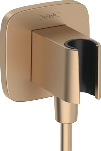 hansgrohe Wandanschluss mit Duschkopfhalterung FixFit Q, Brushed Bronze von hansgrohe
