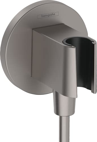 hansgrohe Wandanschluss mit Duschkopfhalterung FixFit S, Brushed Black Chrome, 1.00 von hansgrohe