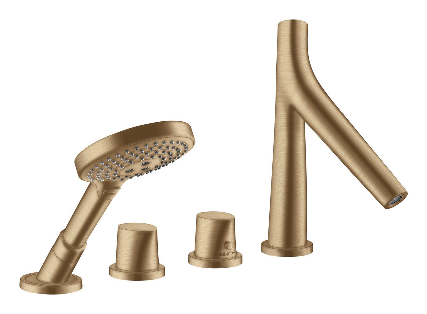 hansgrohe Wannenarmatur Axor Starck Organic 4-Loch Wannenrandarmatur mit Thermostat hansgrohe Wannenarmatur Axor Starck Organic 4-Loch Wannenrandarmatur mit Thermostat von hansgrohe
