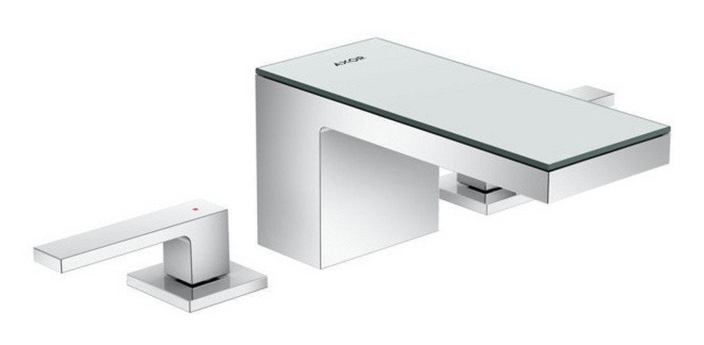 hansgrohe Waschtischarmatur Axor MyEdition 70 3-Loch mit Platte mit Push-Open Ablaufgarnitur - Chrom / Spiegelglas hansgrohe Waschtischarmatur Axor MyEdition 70 3-Loch mit Platte mit Push-Open Ablaufgarnitur - Chrom / Spiegelglas von hansgrohe