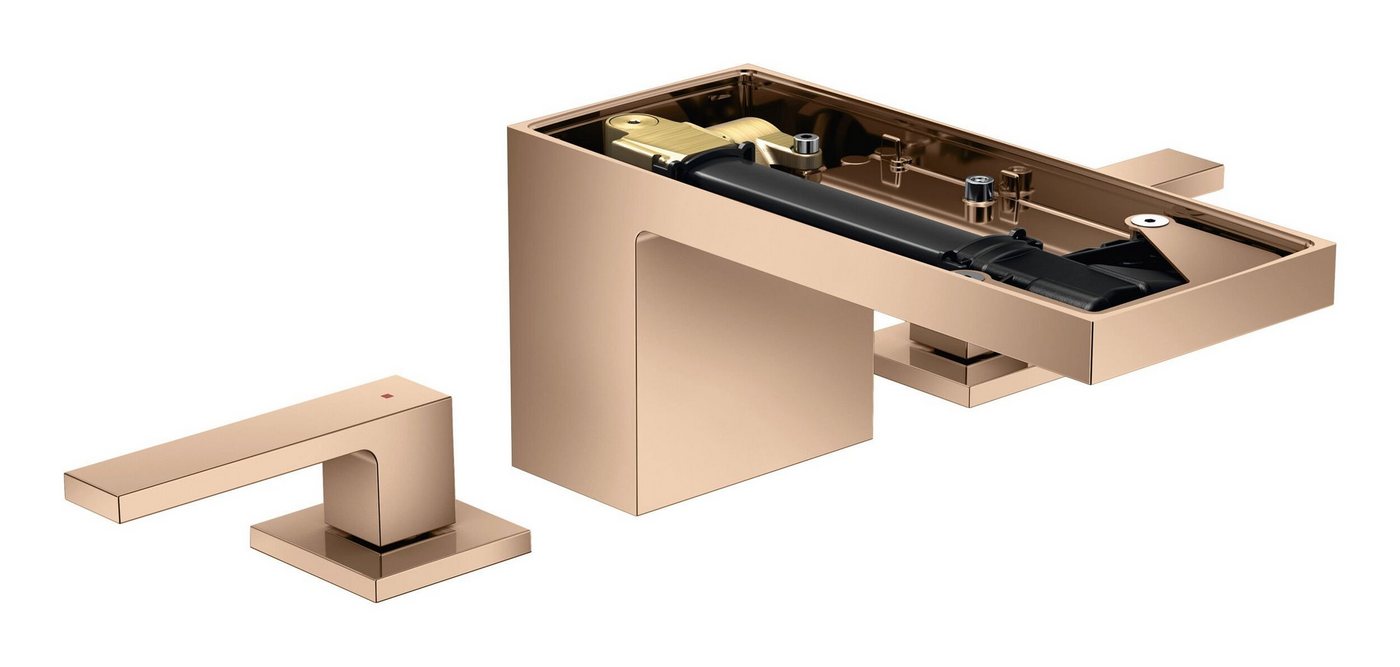 hansgrohe Waschtischarmatur Axor MyEdition 70 3-Loch ohne Platte mit Push-Open Ablaufgarnitur von hansgrohe