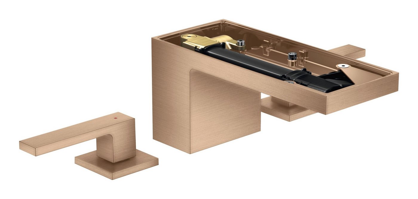 hansgrohe Waschtischarmatur Axor MyEdition 70 3-Loch ohne Platte mit Push-Open Ablaufgarnitur von hansgrohe