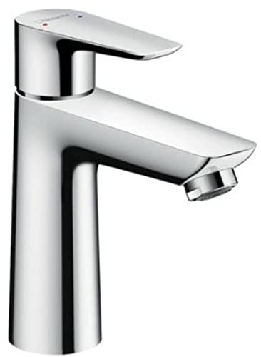 hansgrohe Waschtischarmatur Talis E, Wasserhahn Bad mit Auslauf Höhe 110 mm, ohne Ablaufgarnitur, Badarmatur wassersparend, Chrom von hansgrohe