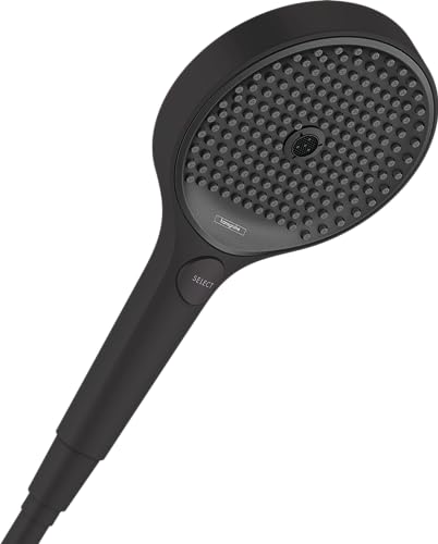 hansgrohe wassersparender Duschkopf Rainfinity (130mm, 3 Strahlarten) Mattschwarz von hansgrohe