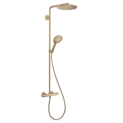 hansgrohe wassersparendes Duschsystem Raindance Select S 240 PowderRain Regendusche (Duschkopf, Duschkopf, Duschstange, Thermostat, Schlauch, 3 Strahlarten) Brushed Bronze von hansgrohe