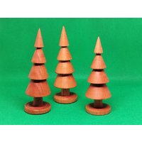 3Er Set, Handgedrechselte Bäumchen Aus Holz, Holzbäume, Holzbaum, Buche, Dekoration, Weihnachtsdekoration, Holz Gedrechselt von hantgetat