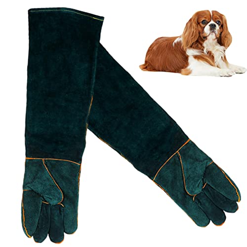 hanwen Bissfeste Handschuhe für den Umgang mit Tieren,Trainingshandschuhe für Hunde - Mehrzweck-Haustierhandschuh zum Baden, Pflegen, Schweißen, Umgang von hanwen