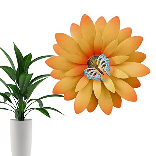 hanwen Sonnenblume Wanddeko | Sonnenblumenskulptur Wandkunst Metall Blumenkunst für Badezimmer Küche Schlafzimmer Wohnzimmer Garten Terrasse von hanwen