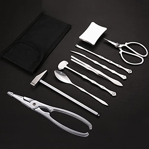 Hummer 9 stücke Meeresfrüchte Werkzeuge Krabben Cracker Gabeln Set Haushalt Meeresfrüchte Werkzeuge mit tragbaren Aufbewahrungsbeutel Urlaub Geschenke für Freunde und Familie Hummerbesteck von hanxiaoyishop