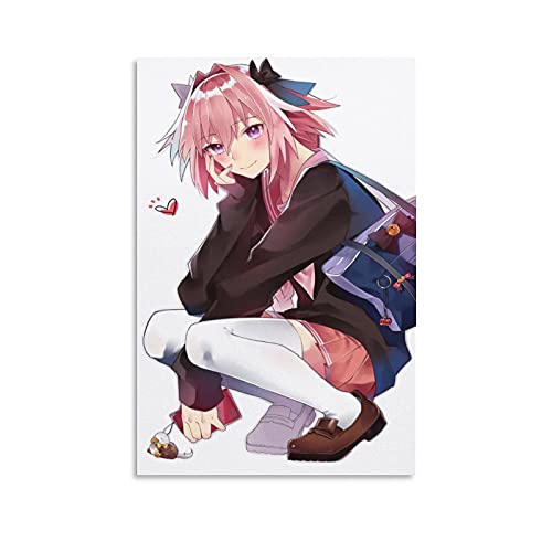 Astolfo Fate Apocrypha Grand Order 1 Leinwand Poster Schlafzimmer Dekor Sport Landschaft Büro Zimmer Dekor Geschenk Wandkunst Dekor Druck Bild Gemälde für Wohnzimmer Schlafzimmer Dekoration ohne von haocaitou