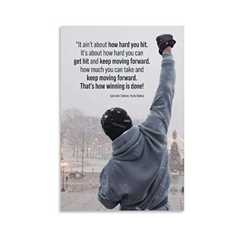 haohaizi Rocky Balboa Zitat Poster Dekorative Malerei Leinwand Wandkunst Wohnzimmer Poster Schlafzimmer Gemälde 40 x 60 cm von haohaizi