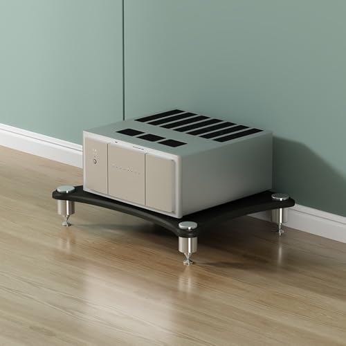 haohang 1/2/3/4-stufiger AV-Medienständer Aus Holz – Audio-Video-Komponentenschrank, Büro- Und Entertainment-Aufbewahrungsregal Für Stereoanlage, CD-Player(Black,1 Tier-60x50x10cm) von haohang