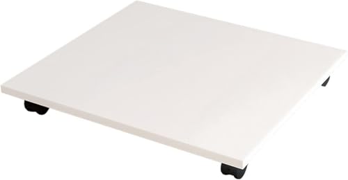 Druckerständer, Arbeitsplatz Unter Dem Schreibtisch, Druckerständer Mit 4 Rollen, Büro, Abnehmbarer Drucker, Kopiererständer, CPU-Ständer, Basis, Weißes Rolltablett, Pflanzenständer(59x44x6.6cm) von haohang