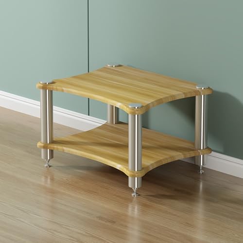 haohang 1/2/3/4-stufiger AV-Medienständer Aus Holz – Audio-Video-Komponentenschrank, Büro- Und Entertainment-Aufbewahrungsregal Für Stereoanlage, CD-Player(Pomelo Wood,2 Tier-60x50x40cm) von haohang