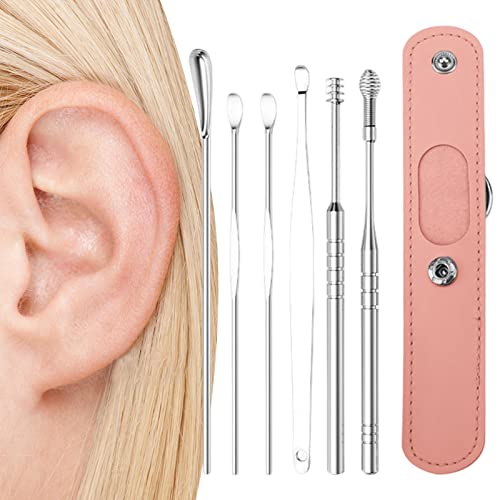 haoshuo Ohrenreinigungsset | 6-teiliges Ohrstöpsel-Set zum Entfernen von Ohrenschmalz | Professionelles Werkzeug zur Ohrenreinigung, Geschenk für Familie, Freunde, Erwachsene und Kinder von haoshuo