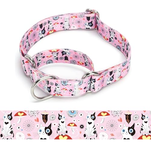 haoyueer Martingale Hundehalsband, Blume, mehrfarbig, niedliche Muster, verstellbares Nylon, geeignet für Jungen und Mädchen, mittelgroße und große Hunde (12, M) von haoyueer