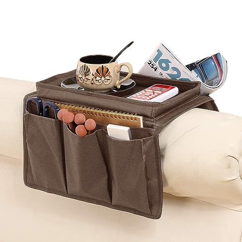 Armlehnen Organizer Sofa Ordner Couch Tasche TV Fernbedienungshalter Sessel Storage Tasche Einfarbig Ablage Wasserdicht Sofatablett Tasche Organisator Praktisch Aufbewahrungstasche für Zimmer von haozaikeji