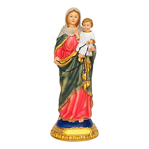 Heiligenfigur Jesus Figur Maria Statue Deko Kirchenfigur Madonna Figur Mutter Gottes mit Kind Heilige Figur Geschenkidee Madonnefigur Dekor Heiligenstatue Handbemalt Skulptur Religion Weihnachtsdekor von haozaikeji