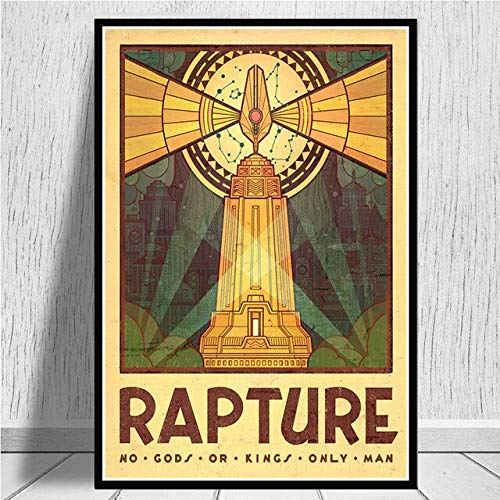 haoziggdeshoop Bioshock Infinite-Rapture Videospiel-Poster und Leinwanddrucke Malen von Wandbildern für Wohnzimmer Vintage dekorative Kunst Wohnkultur ohne Rahmen 50X70CM 0011 von haoziggdeshoop