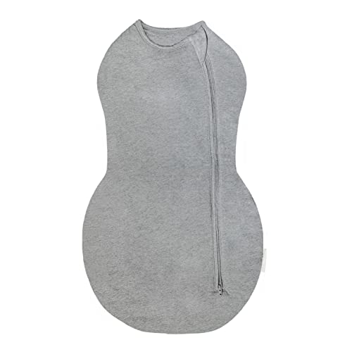 happiest baby Sleepea Comforter Pucksack 5-Sekunden-Wickeltuch, 100% Bio-Baumwolle, von Ärzten entworfen fördert gesunde Hüftentwicklung (Grau, Large) von happiest baby