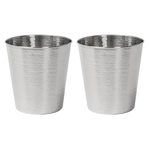 happimess HPM1112C-SET2 Remi Moderner klassischer strukturierter Stahl, 2 Abfalleimer für Küche, Büro, Bad, Schlafzimmer, Wohnheim, gebürsteter Stahl (2er-Set) von happimess