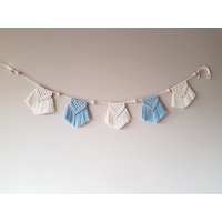 Makramee Girlande Blau & Weiß von happinessByB