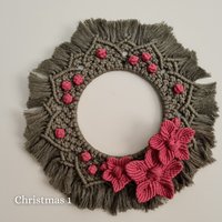 Blumenkranz Aus Makramee Handgemachte Boho-Dekoration Für Ihre Tür Blumenkranz Aus Makramee Handgemachte Boho-Dekoration Für Ihre Tür von happinessByB