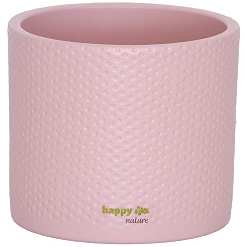 happy nature Keramik Blumentopf Toscana Silber rosa matt Ø 13.5 cm H 12.5 cm von happy nature