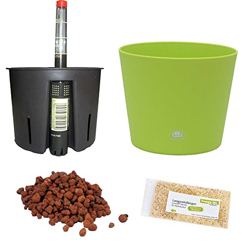 happy nature Set 5 teilig Hydro Set Blumentopf Flori Ø 16 grün für Hydropflanzen von happy nature