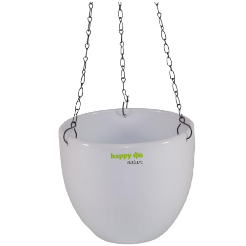 happy nature Keramik Hydro Blumenampel Venus 13/12 Weiss Ø 17.5 cm H 15 cm von happy nature