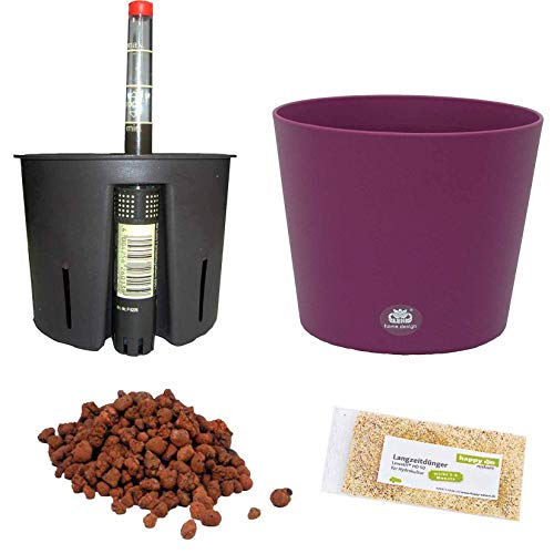 happy nature Set 5 teilig Hydro Set Blumentopf Flori Ø 16 lila für Hydropflanzen von happy nature