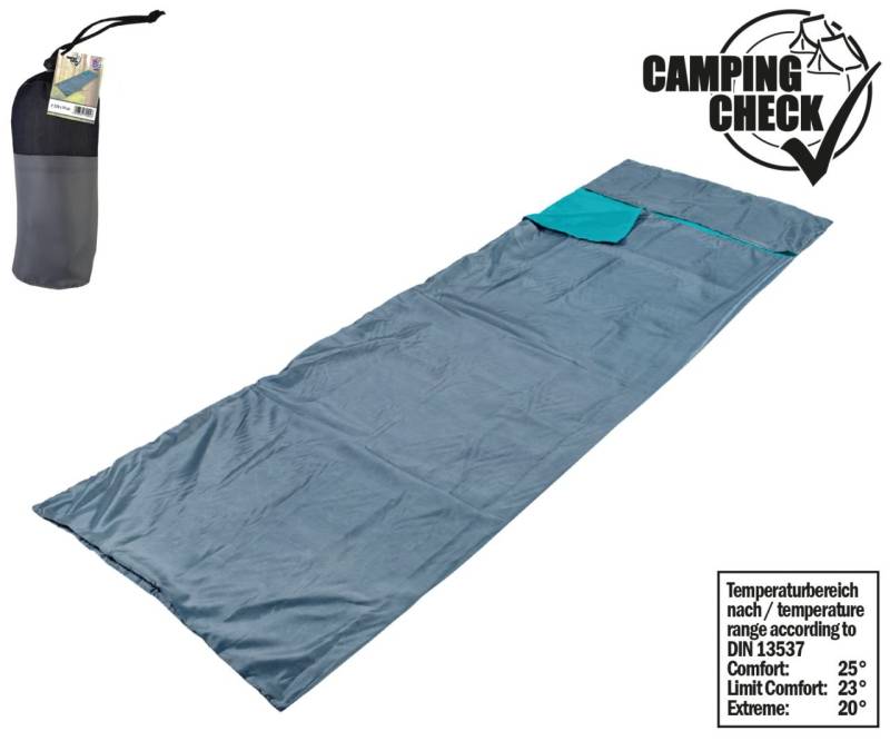 Happy People Reiseschlafsack Polyester 220 x 70 cm, grau türkis von happy people