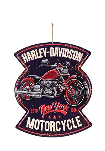 happyDko Vintage Motorrad Wanddekoration Harley Davidson Motorräder, New York, H 60 cm von happyDko