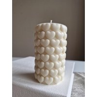 Herz Bubble Kerze I Herzkerze Vegan Valentinstag Rapswachs Hochzeit Verlobung Jubiläum Muttertag Geschenk Liebe von happycandleberlin