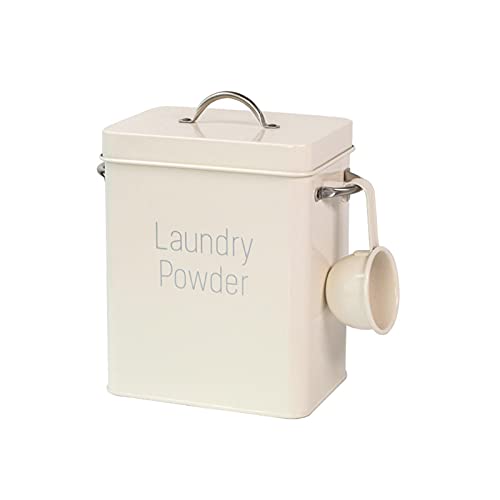 happygirr Waschmittelbehälter mit Löffel Quadratisch Versiegelt Feuchtigkeitsbeständige Aufbewahrungsbox für Waschpulver 20x16x11,7 cm von happygirr