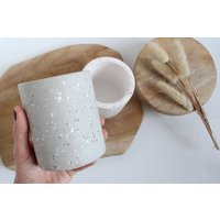 stifthalter Beton Jesmonite Terrazzo, Pinselhalter, Makeup Pinselhalter von happylivingartstud