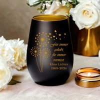 Trauerlicht | Personalisiertes Windlicht Teelichthalter Graviert Mit Spruch, Name Und Datum Erinnerungslicht |Gedenklicht Personalisiert Trauerlicht | Personalisiertes Windlicht Teelichthalter Graviert Mit Spruch, Name Und Datum Erinnerungslicht |Gedenklicht Personalisiert von happymuggermany