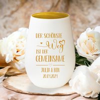 Windlicht Personalisiert | Der Schönste Weg Ist Der Gemeinsame Graviert Mit Namen Und Datum Hochzeitsgeschenk, Verlobung, Jubiläum von happymuggermany