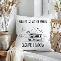 Zuhause Ist, Wo Wir Parken | Personalisiertes Kissen Camper Geschenk Deko Mit Individuellem Namen Und Spruch Vanlife von happymuggermany