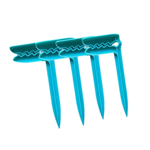 harayaa 4 Strandpfähle für Den Außenbereich, Handtuchanker, Picknickdeckenhalter, Winddicht, mit Clips Zum Festhalten Der Handtücher, Blau von harayaa