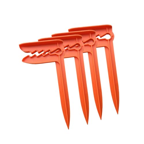 harayaa 4 Strandpfähle für Den Außenbereich, Handtuchanker, Picknickdeckenhalter, Winddicht, mit Clips Zum Festhalten Der Handtücher, Orange von harayaa