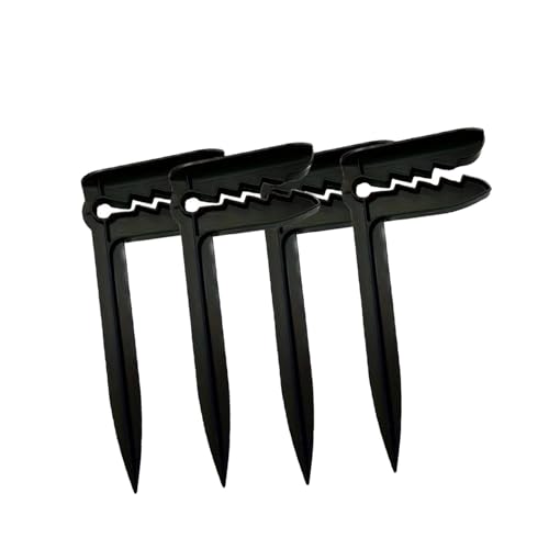 harayaa 4 Strandpfähle für Den Außenbereich, Handtuchanker, Picknickdeckenhalter, Winddicht, mit Clips Zum Festhalten Der Handtücher, Schwarz von harayaa