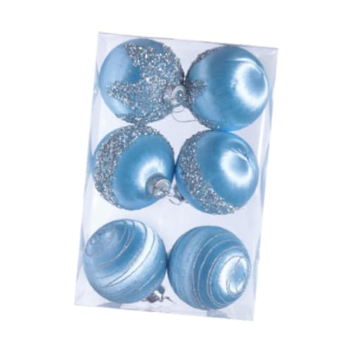 harayaa 6X -Ornamente, bruchsichere Kugeln, glitzernde Weihnachtskugeln, Weihnachtsschmuck für Thanksgiving, Hochzeit, Zuhause, Hellblau 6cm von harayaa